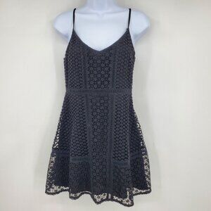 Abercrombie & Fitch Y2K Black Crochet Mini Grunge Dark Fairy Whimsigoth Dress XS